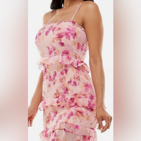 Bebe Floral Printed Ruffle Mini Dress - Picture 7 of 11